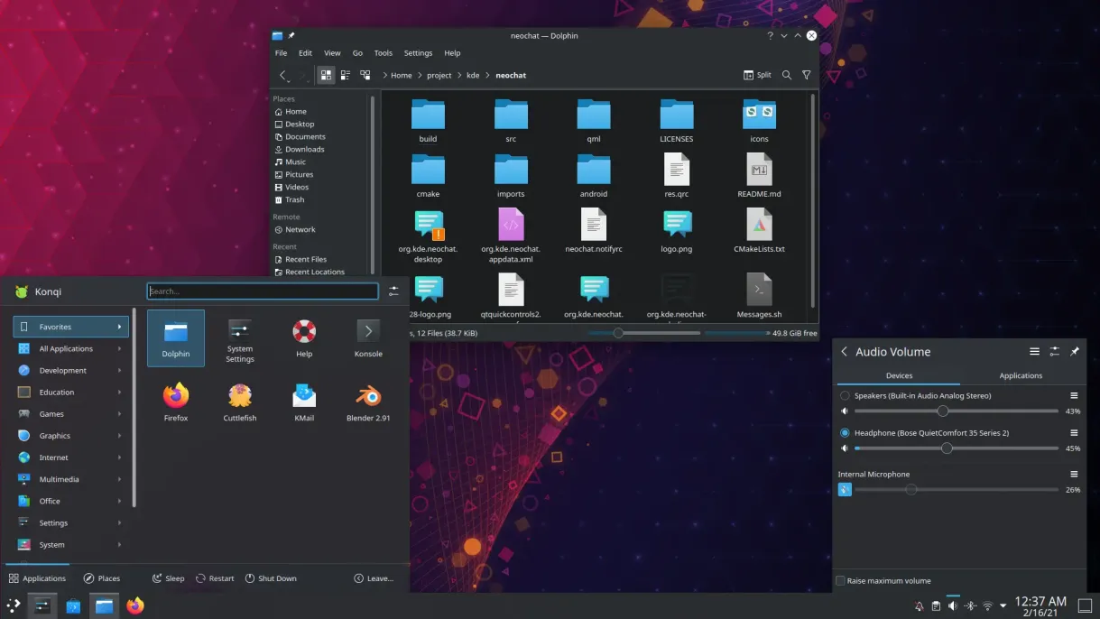 Various kde windows