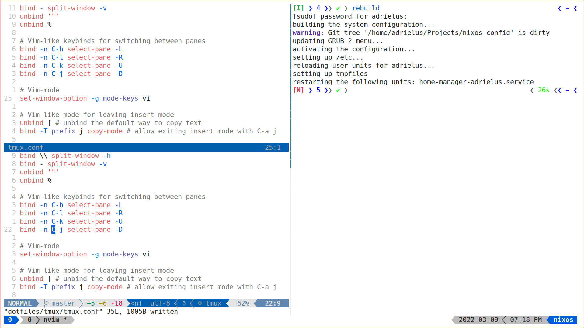 Tmux & neovim